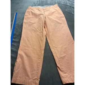 Brooks‎ Brothers Hudson Chinos Mens 38x30 Orange White Micro Houndstooth Cotton